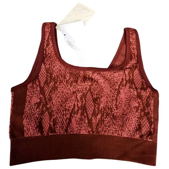 Fabletics Womens Snake Print Reversible Sports Bra S Brown & Pink Polyester/Elas - Picture 4 of 6